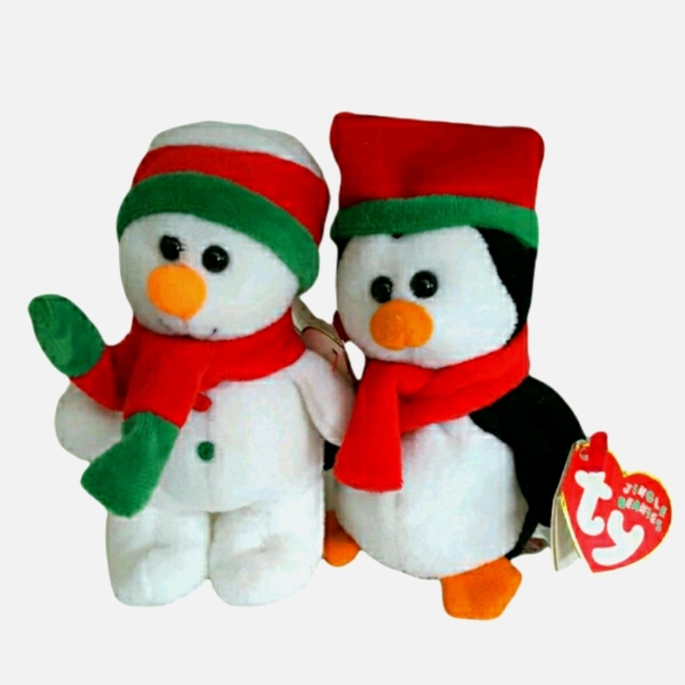 TY Beanie Babies Flakesy & Sleddy Jingle Beanie Babies
